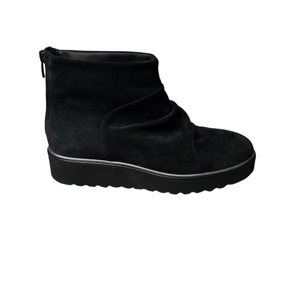 Eric Michael Womens Black Suede Ankle Boots With Zipper Closure Size 38
